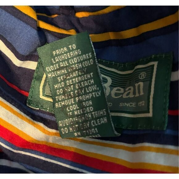 LL Bean Blue Hooded Zip Up Windbreaker Jacket - Picture 6 of 6